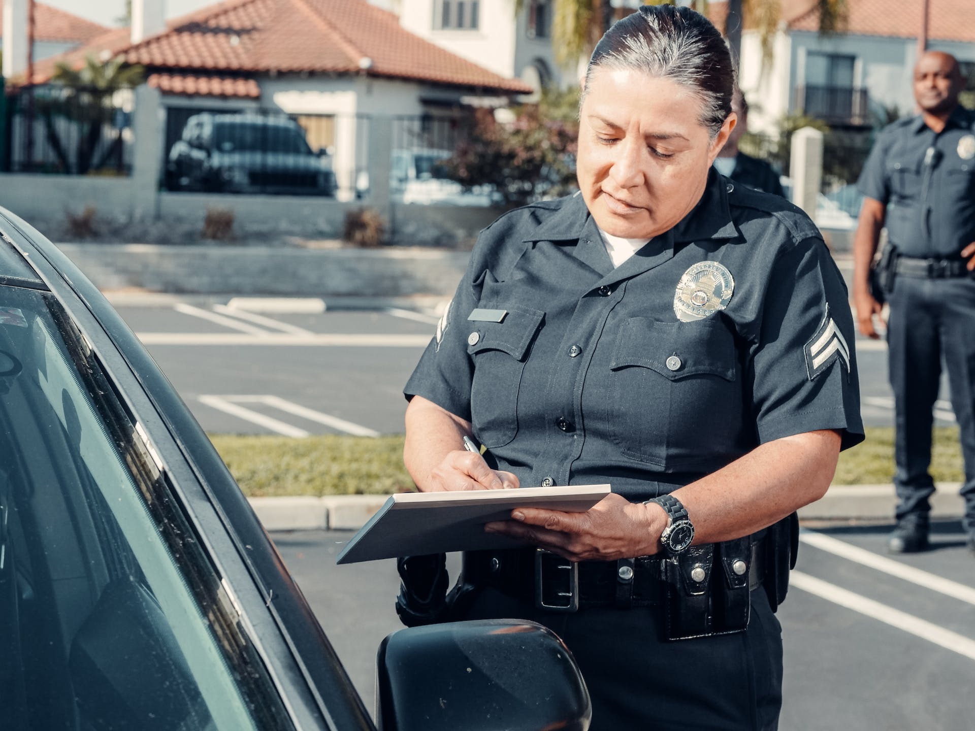 police officer inspecting someone who did not submit their form 3949a