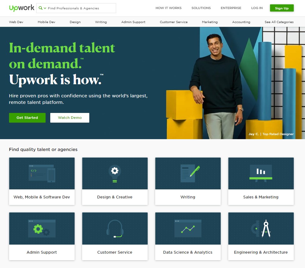 upwork homepage